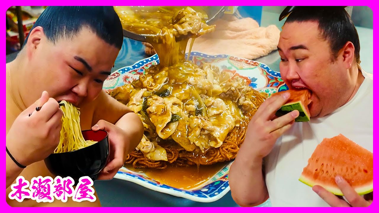 【相撲飯】肉団子の醤油ちゃんこ鍋・手羽元のカレー煮込み鍋・タンドリーチキン・つけ麺・五目あんかけ焼きそば／朝稽古・ちゃんこ場 2025.5.1