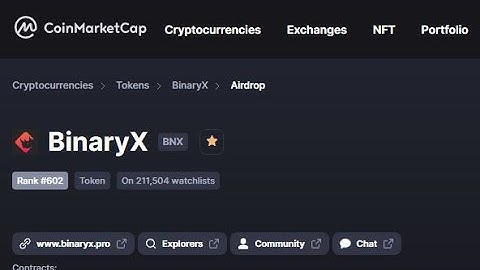 Coinmarketcap BinaryX Airdrop