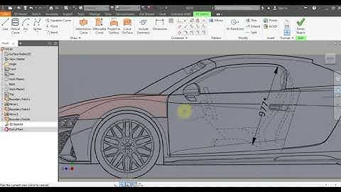 |Tutorial|3D Sketch and Surface|Audi R8|Inventor Studio|Part 1|
