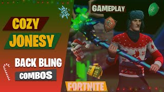 NEW COZY JONESY OUTFIT |  BACKBLING COMBOS & GAMEPLAY | FORTNITE WINTERFEST NEW SKIN