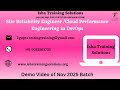 SRE Cloud PE  Demo video 22nd Nov 2025. Pls call or WhatsApp us on  9052903733 to enroll