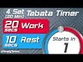 4 set full tabata workout interval timer 20 sec  10 sec 20 minute workout