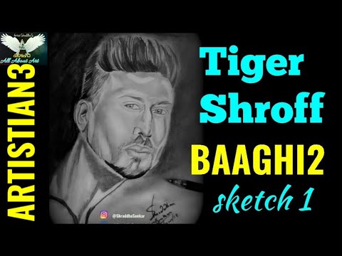 Baaghi 2 | tiger shroff | pencil sketch | A3 | - YouTube