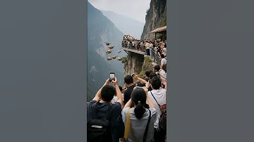 👿Horrible! The cliff swing gave way and dropped into the valley! #shorts #accident #pendulum #ride