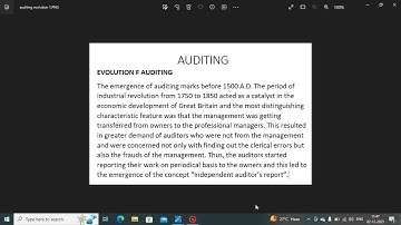 Evolution of Auditing part-1