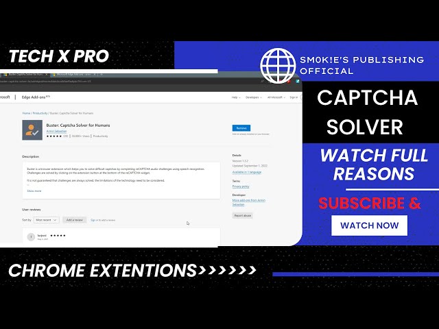 Buster Captcha Solver Chrome Extention, Chrome Extentions, Tech x pro, HINDI