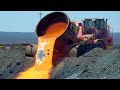 Amazing heavy duty machines in steel mill - Kamaz, Kress, Kirov slag pot carrier.