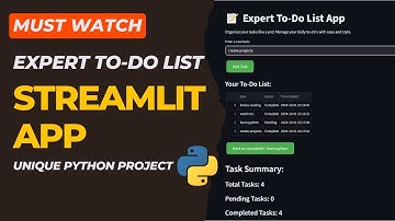 Build an Expert To-Do List App with Python and Streamlit | Full Tutorial | Python Project