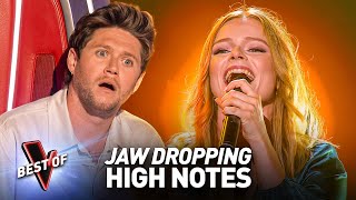 Mindboggling HIGH NOTES making the Coaches' JAWS DROP in the Blind Auditions of The Voice