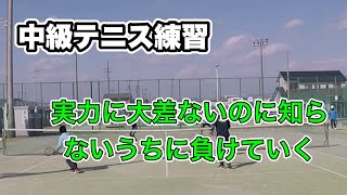 2024年3月【中級テニス練習】実力差はないはずなのに不思議とポイントが取られていく