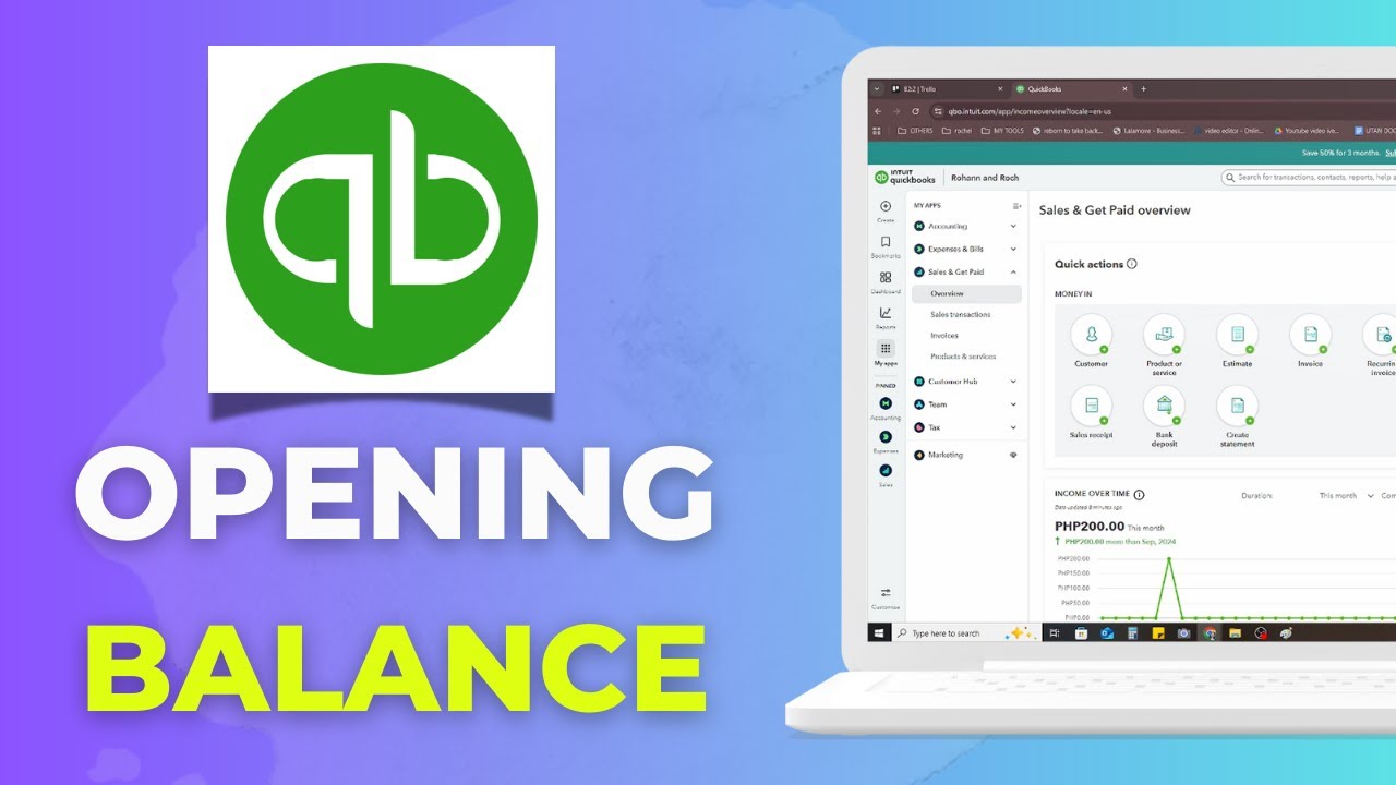Quickbooks Open How to Add an Opening Balance in QuickBooks Online - YouTube