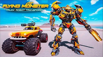 Flying Robot Monster Truck Transform Robot Battle - Android Gameplay