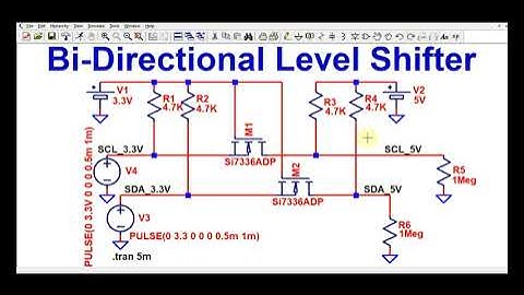 LTSpice - Bidirectional Level Shifter (I2C Level Translator)