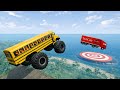 BeamNG.drive | School Bus on Dangerous Cliff Roads | 😱 Extreme Crash Test |#86