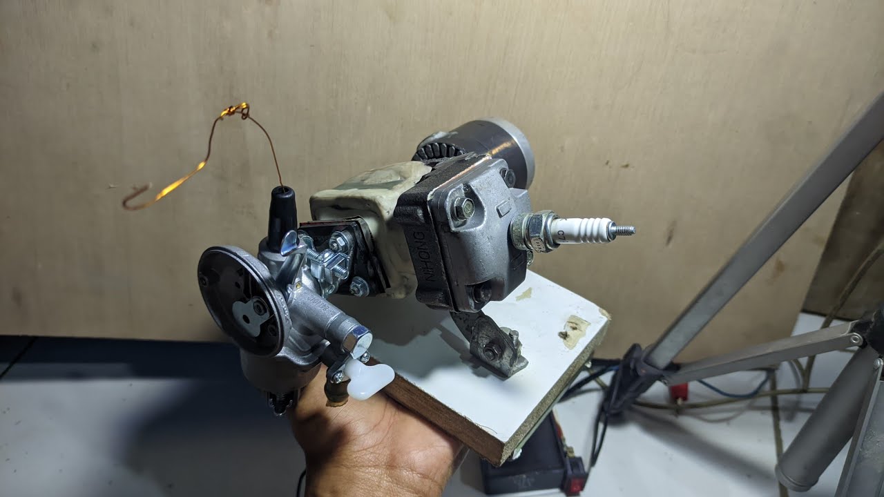 Membuat block head mesin 2 tak bekas kompresor kulkas