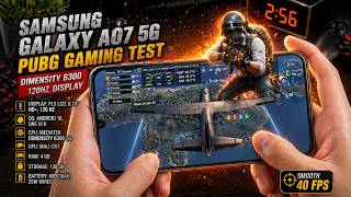 SAMSUNG GALAXY A07 5G PUBG Gaming Test | Dimensity 6300, 120Hz Display