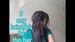 5 easy hairstyle tutorial for thin hair || quick back to school hair do  || latest hairstyle ( 2018)