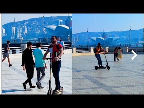 I rode a skateboard on the beach in Azerbaijan