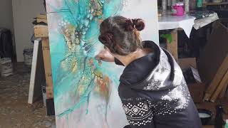 Abstract Art FUSION: Layering secrets and a Mysterious Red Blob! Transforming a Pour - Part 1