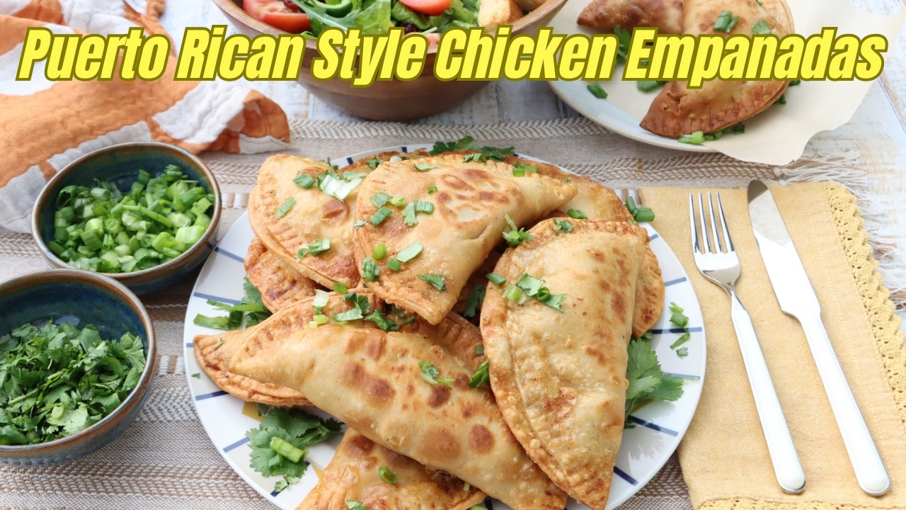 Puerto Rican Style Chicken Empanadas (Empanadillas)