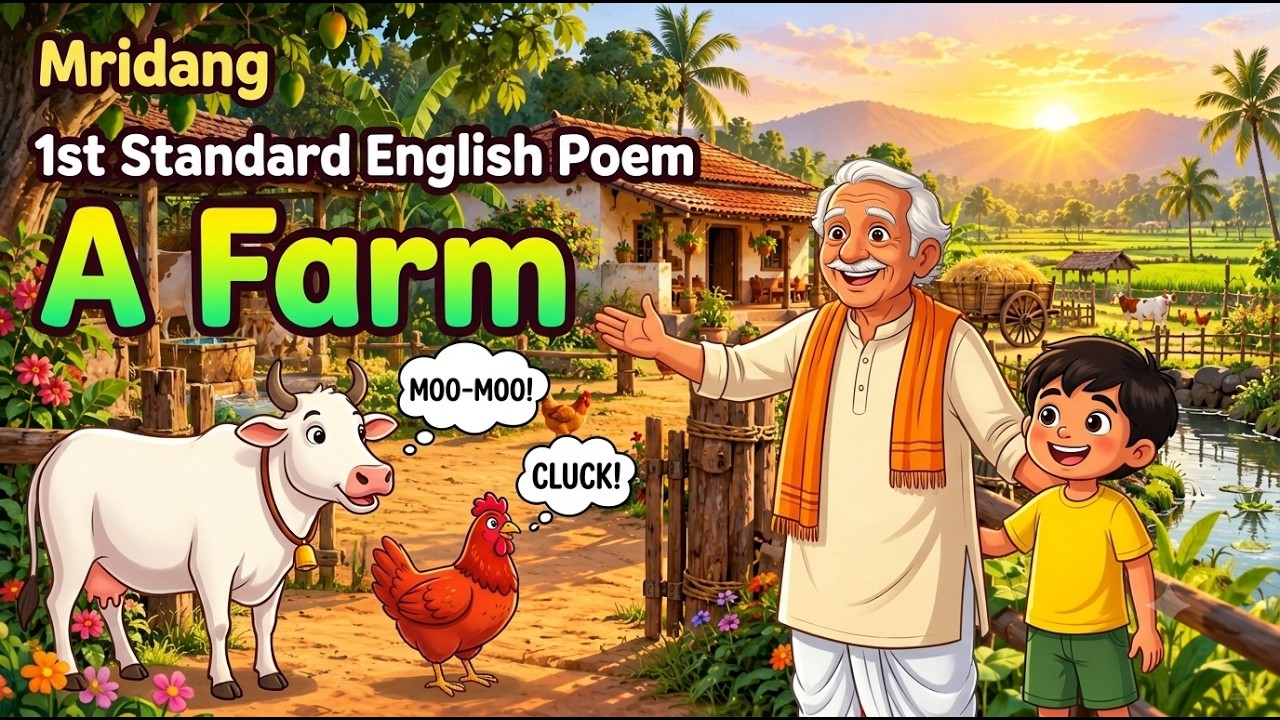 A Farm | 1st Standard English Poem | Mridang | NCERT | CBSE | Rhyme ...