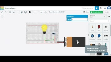 Using Slideswitch in TinkerCad | Light Bulb and LED glowing through slideswitch | umahekashyansh |