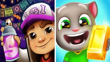 Subway surfer VS Talking Tom Gold Run New update Android iOS Gameplay 