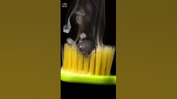 ASMR Toothbrush vs hot steel ball close up macro #shorts #satisfying #closeup #asmr  #macro