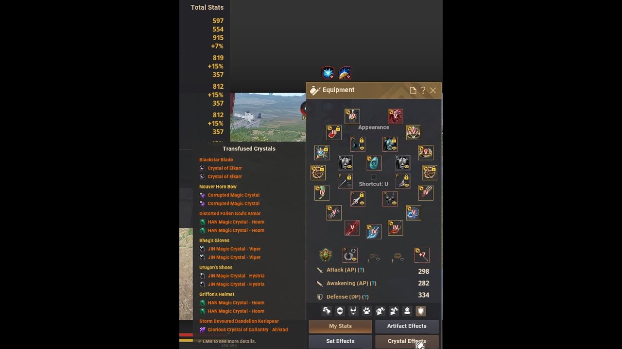 BDO 282 AP Awk Maehwa vs 530 DP Evaison Mystic (Dmg Test) Gear in description.