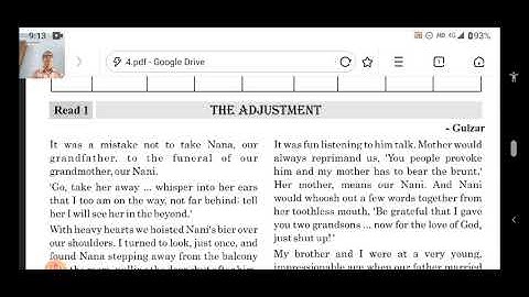 STD 12  UNIT : 4  READ : 1  "THE ADJUSTMENT" video 1