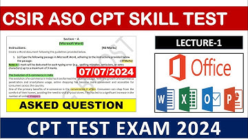 CSIR ASO Skill test 2024 | Question paper 07/07/24 | Exam Paper