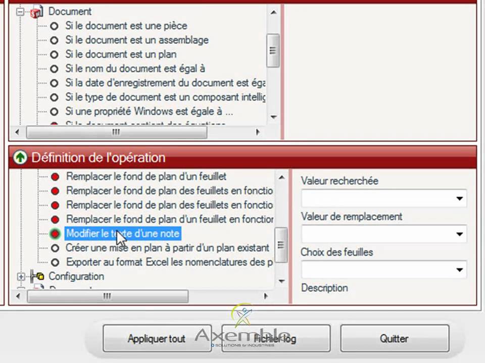 SolidWorks - Modification en masse de notes