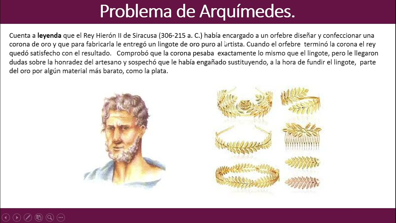 El problema de Arquímedes y La Corona del Rey Hieron II - YouTube