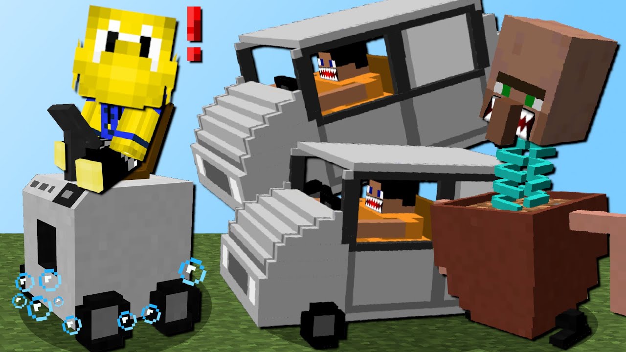 Gefährlicher Topf-Bewohner! (Fahrende Waschmachine & Autofahrer) - Minecraft Doofi