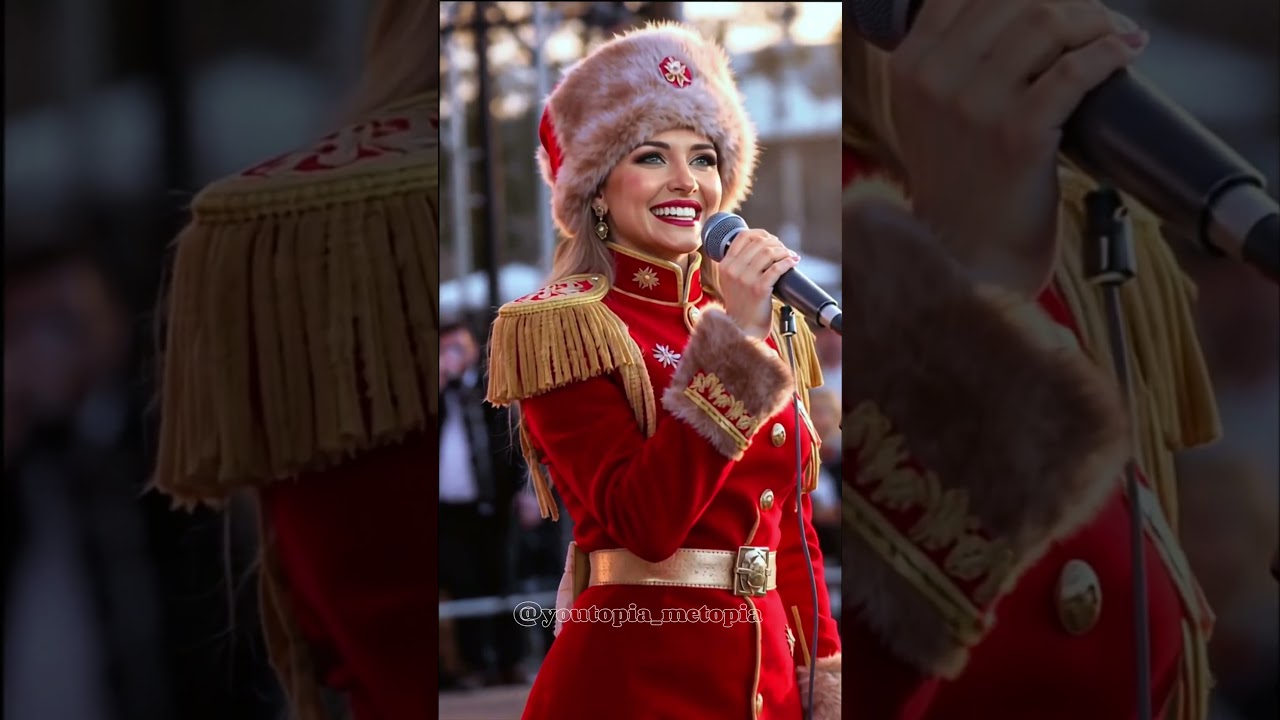 Beautiful Russian Female Soldier Sings KATYUSHA at Outdoor Stage #russiansoldier #militarywoman