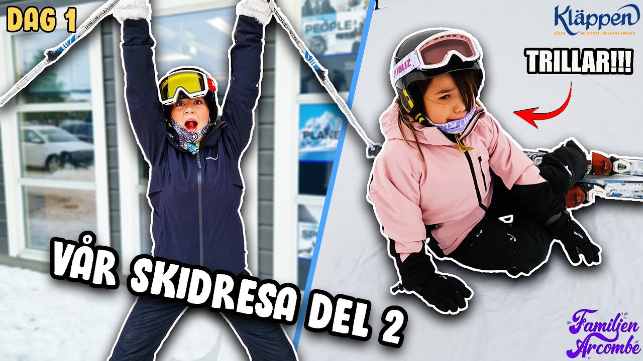 FÖRSTA DAGEN PÅ SKIDOR = TRILLAR RÖD BACKE | Kläppen VLOGG Del 2