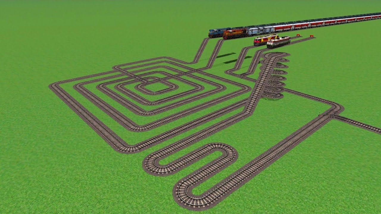 Indian Train Crossings 3d Railway Tracks//At On Bumpy Forked Funny Railroads Crossing Track