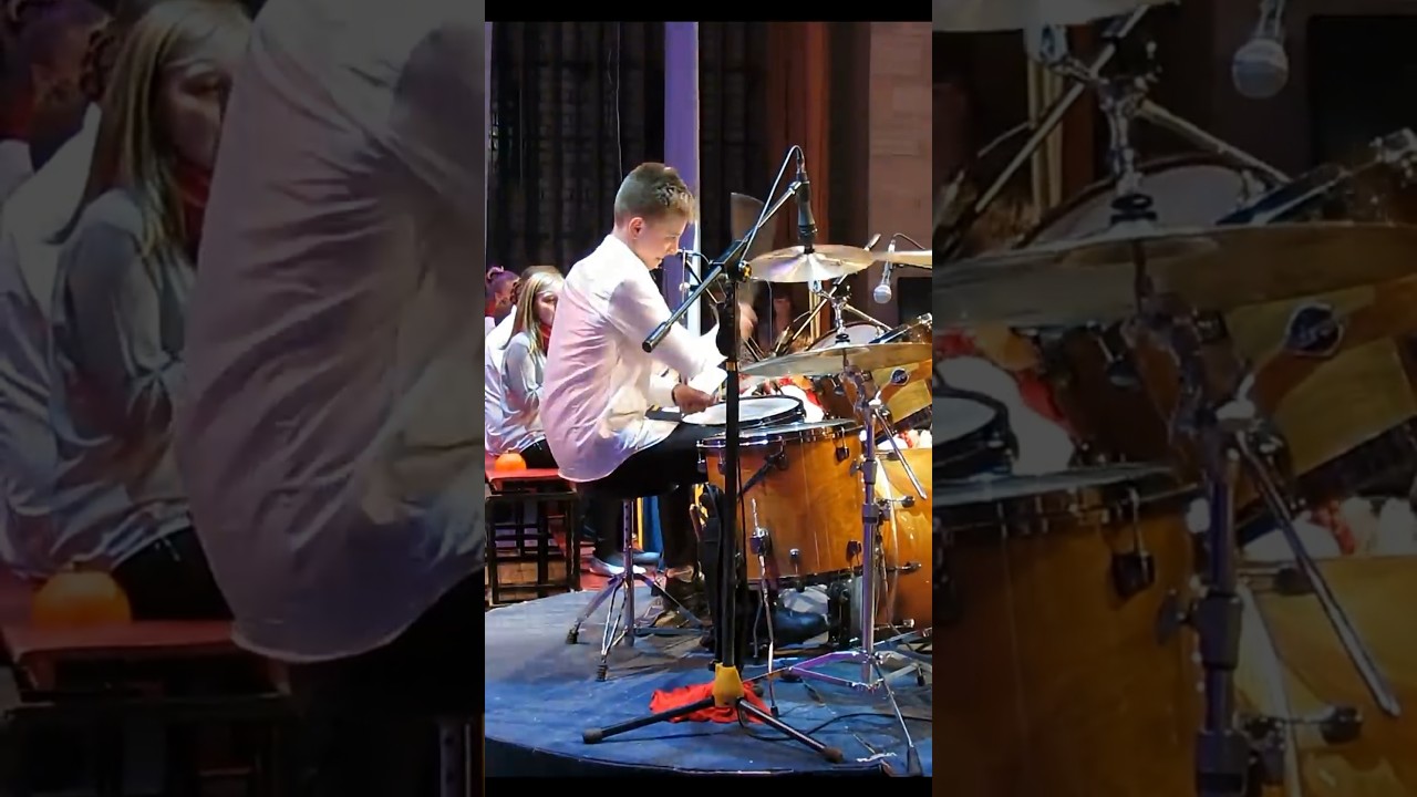 Соло на барабанах - Даниил Варфоломеев - выступление с оркестром Little Band - "Джаз над морем 2018"