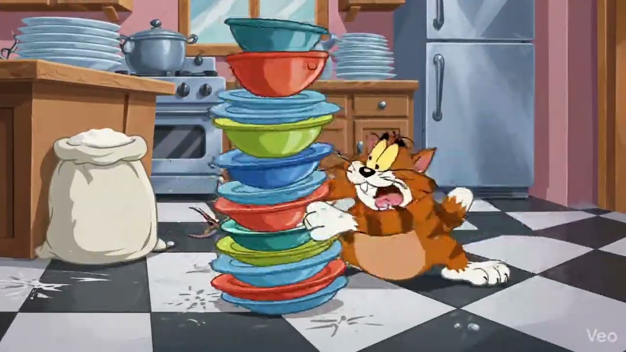 Use tags like slapstick comedy, 2D animation, cat and mouse, and funny cartoons.