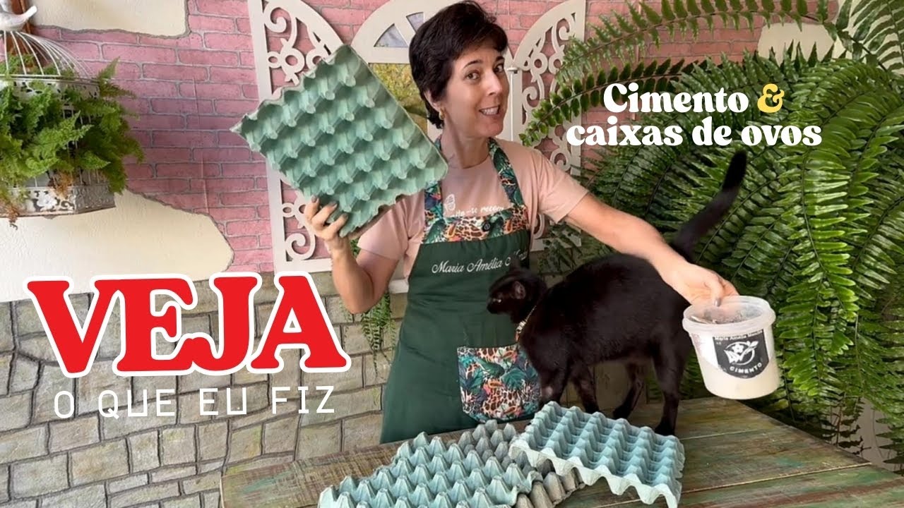 Яичные лотки? Не выбрасывайте их! Смешайте их с цементом и сделайте красивые вазы!