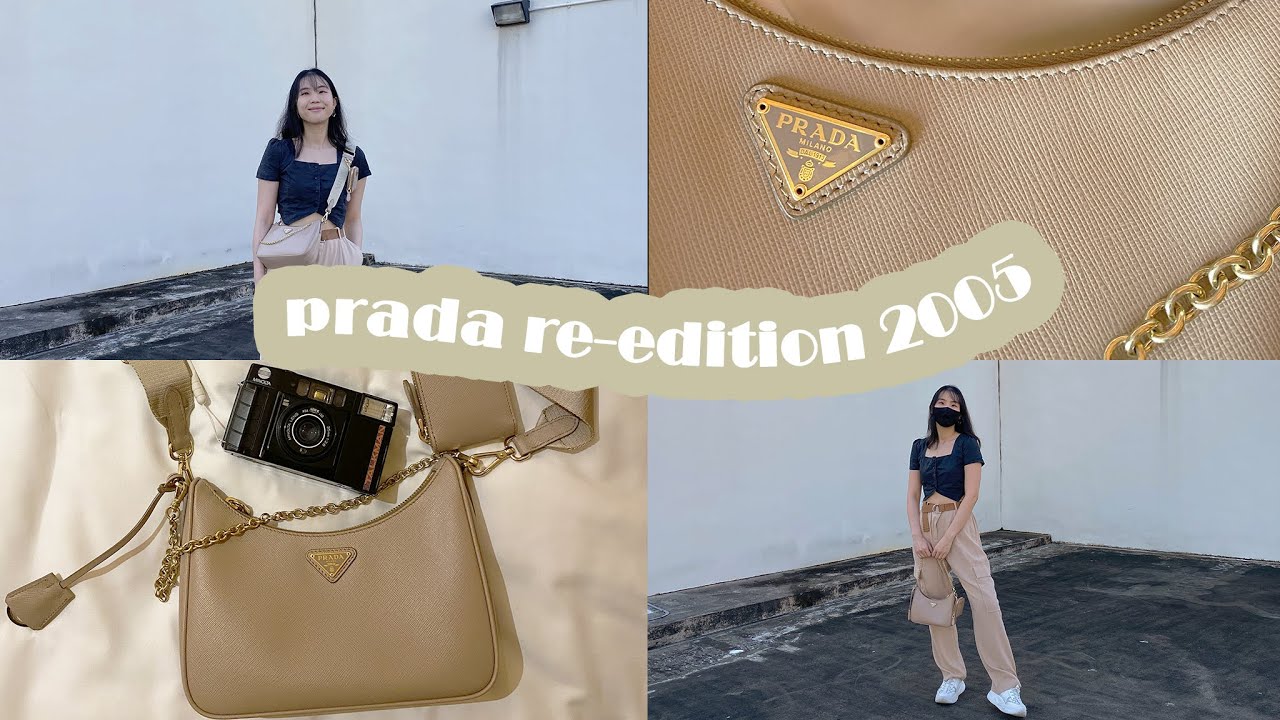 PRADA RE EDITION 2005 SAFFIANO LEATHER BEIGE UNBOXING & REVIEW 