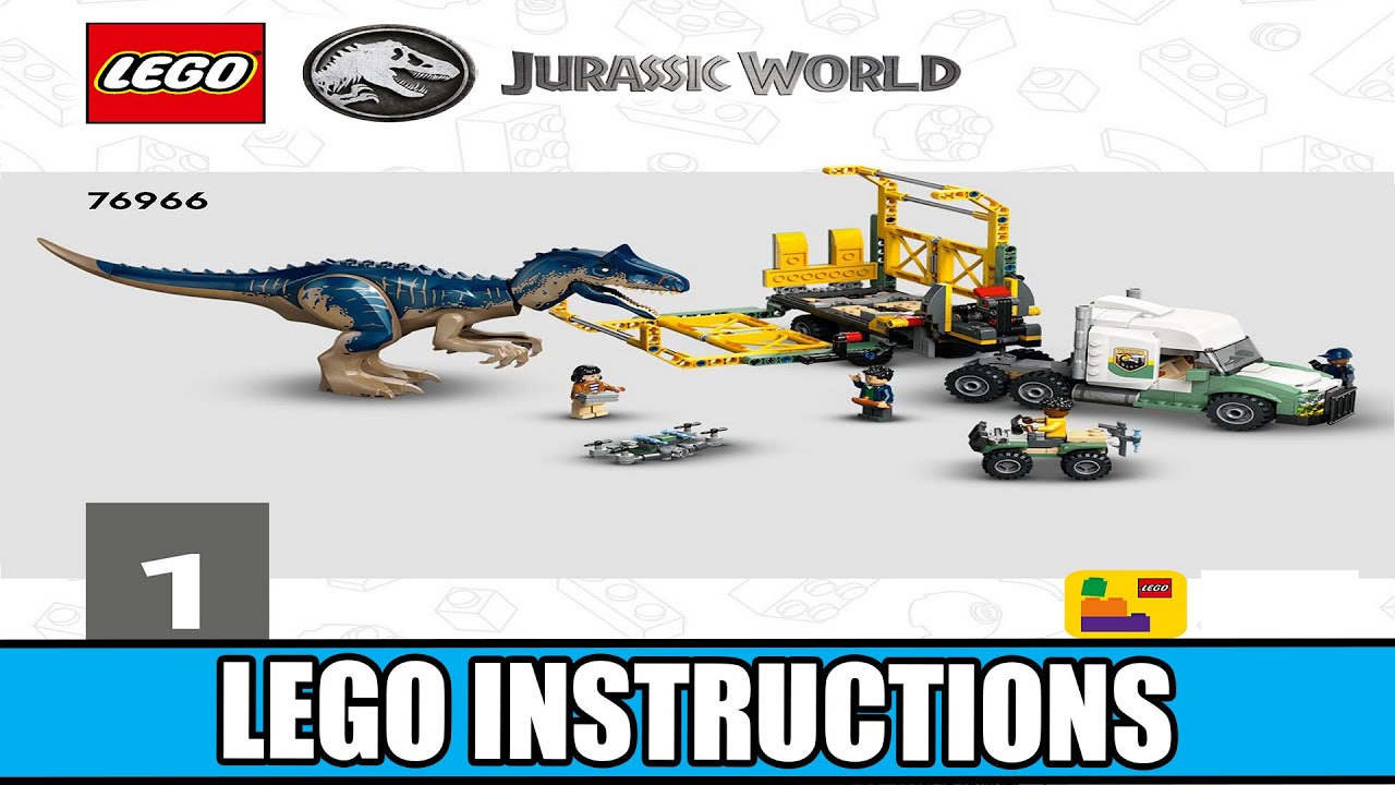 Jurassic World - Dinosaur Missions: Allosaurus Transport Truck LEGO instructions