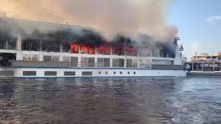 السيطرة على حريق نشب بباخرة سياحية في الحوامدية