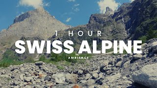 Swiss Alpine Mountain Ambience | Wind, Water & Nature Sounds for Sleep | 4K