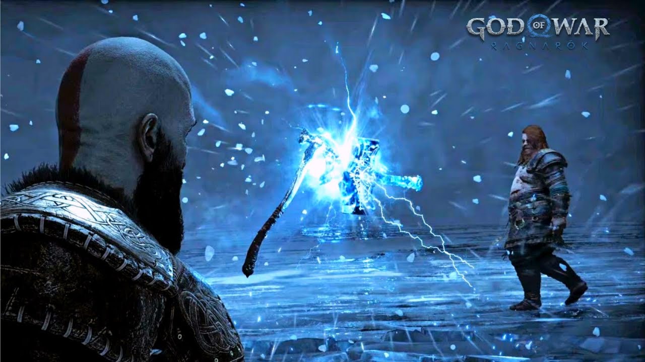 Thor vs kratos fight/ God of War Ragnarök - YouTube