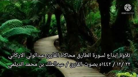 تلاوة  لسورة الطارق محاكاة القارئ عبدالولي الأركاني ٢٢ / ١٢ / ١٤٤٢ه للقارئ /عبدالملك  محمد الديلمي