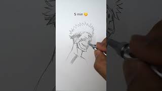 How to Draw Sukuna in 10sec, 10mins, 10hrs #shorts