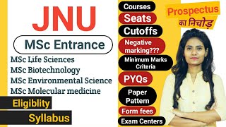 JNU MSc Entrance Courses, Seats, Cutoffs, Eligiblity, Syllabus, PYQs, Paper Pattern #jnumscentrance