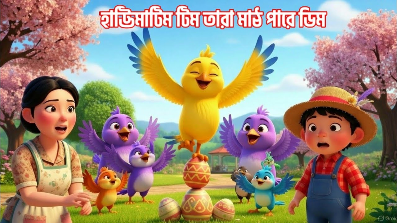 Hattimatim Tim | হাট্টিমাটিম টিম তারা মাঠে পাড়ে ডিম | Bangla Kids Cartoon | Bengali Rhymes Song 2026