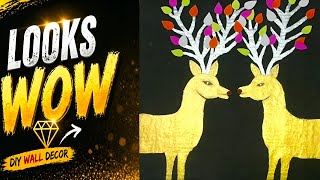 Golden Deer Wall Decor ✨ | Easy DIY Craft Idea